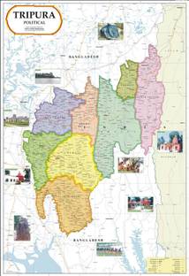 Tripura Map Political Paper Print