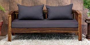 Douceur Furnitures Solid Sheesham Wood For Living, Waiting Room / Office Fabric 2 Seater  Sofa