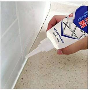 RIYUZONE Tiles Gap Filler Agent, Waterproof Grout Sealant Agent (White Color - 180ml)for Kitchen, Bathroom, Balcony, Terrace Crack Filler Adhesive (180 ml) Adhesive