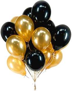 आर जी एक्सेसरीज़ सॉलिड Black golden balloon गुब्बारा