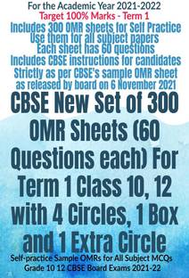 CBSE New Set of 300 OMR Sheets (60 Questions each) For Term 1 Class 10, 12 with 4 Circles, 1 Box and 1 Extra Circle