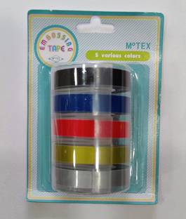 MOTEX Embossing Tape for Label Maker - Set of 5 Single Sided Handheld Label Tape (Manual)