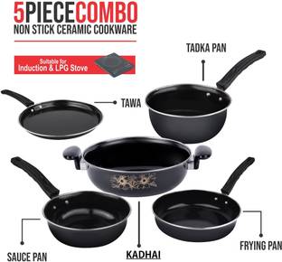 MandU Induction Bottom Non-Stick Coated Cookware Set