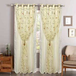 Dashing Fabrics 304.8 cm (10 ft) Polyester Blackout Long Door Curtain (Pack Of 2)