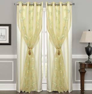 Dashing Fabrics 274.32 cm (9 ft) Polyester Blackout Long Door Curtain (Pack Of 2)