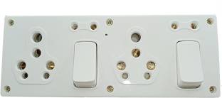 eshopglee Polycarbonate 16A and 6A Double Combined Switch and 2 Pin Socket with Power Signal Indicator 16 A Six Pin Socket
