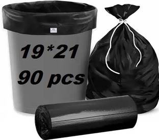 VOIISH 90 Pcs 19*21 Garbage Bags for Home, Factories, Parks etc Multi purpose usage Garbage Bags Medium 1 L Garbage Bag  Pack Of 90