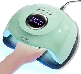 Gleevia Professional Gel Polish LED Nail Dryer Lamp 2.0 with 45pc Double Light Source (365+405nm)LED's UV Nail Gel Dryer Lamp For Manicure 180W Dual Power for Curing All Gel Polish with Auto Sensor and 4 Mode Timer Button (Salon Quality) Nail Polish Dryer