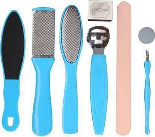 sunesa Pedicure Tools for Feet - 8 in 1 Pedicure Kit | Foot Scrubber for Dead Skin, Callus Remover, Foot Scraper, Foot File, Pitchfork, Filer for Nail Repair - 1 Set (100 g, Set of 8)