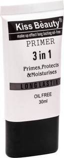 Kiss Beauty 3 in 1 Long Lasting Oil Free Primer (Transparent) Primer  - 30 ml