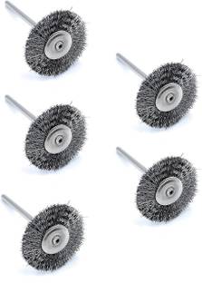fozti Steel Wire Wheel End Brush 5pcs for Finishing, Deburring, Rust Removal & Cleaning for Dremel Rotary Tool,Micro Hand Motor,Polishing Motor for Jewellery Making, Watchmaking, Model Making Rotary Tool