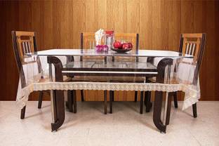 HOMECROWN Self Design 6 Seater Table Cover