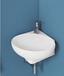 NEXGEN SUPER WHITE GLOSSY PREMIUM SCRATCH PROOF CERAMIC ROUND WASH BASIN / (30*40*14) CM Corner Basin
