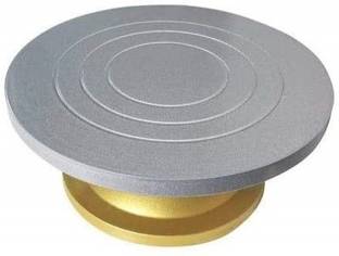 TRENDING PRODUCTS VILLA Premium Quality, Heavy Fiber Turntable, 360 Degree Smooth Rotation, 12 Inch Silver Plated Cake Server