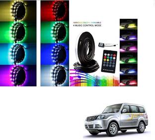 AuTO ADDiCT Car Underbody Lights Underglow Atmosphere Lights IR Remote Control Multi-Color For Tata Sumo Grand Car Fancy Lights