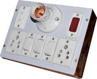 SPelectronic SWITCH BOARD (1 BUTTON HOLDER ,3 SWITCH ,3 SOCKET ,1 INDICATOR) Wall Plate