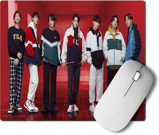 PrintingZone BTS MousePad Bts Army MousePad Bts Signature Mousepad bts logo mousepad Printed Mouse pad for(MSP-16) Non Slip Base Mousepad