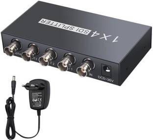 microware SDI Splitter 1x4 SDI Splitter 1 In To 4 Out Supports SD-SDI HD-SDI 3G-SDI Repeater Extender with Power Adapter Media Streaming Device
