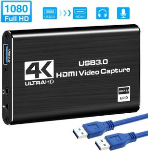 microware 4K Audio Video Capture Card, USB 3.0 HDMI Video Capture Device, Full HD 1080P for Game Recording, Live Streaming Broadcasting (USB-3.0 HDMI 4K Loop) Media Streaming Device
