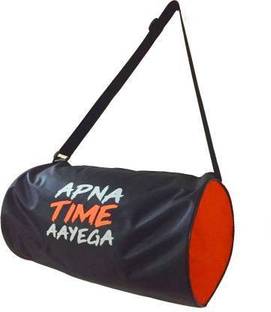 EMMCRAZ MUSCLES WITH APNA TIME AYEGA GYM BAG (Black, Kit Bag)