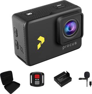 PROCUS Rush 3.0 (FULL PACK) 16MP 4K HD Action Camera Waterproof with EIS (Video Stabilization), External Mic and WIFI (Black) Rush Sports and Action Camera