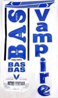 Kyrios Bas Cricket Bat Sticker Retro Vintage 3D Embossed Blue Bat Sticker