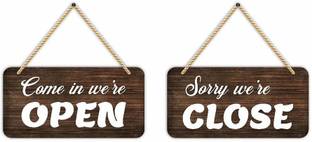 CVANU Handmade Art Of Business Sign Open And Close Hanging Board New Look For Bar, Restaurants, Cafes Pubs, Business Purpose (10inch x 5inch)