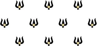 Comet Busters Black Velvet Trishul Bindis With Stone (BV1213) Forehead Black Bindis