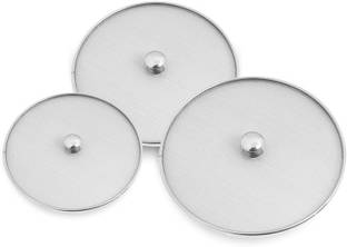 PRABHA Multipurpose Strainer Food Grade Quality Stainless Steel Vessel Net Cover Lid Collapsible Sieve