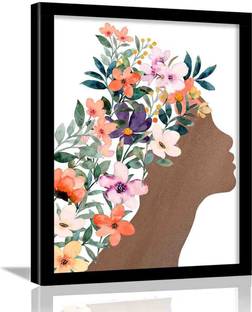 Floral Women Modern Art Posters for Room - Nature Inspired Posters with Frame - Framed Poster for Living Room Bedroom Living Room Home and Office for Wall Decor Paper Print