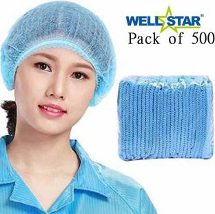 Wellstar surgical export and import Pack of 500 Blue Non Woven Disposable Bouffant Surgical Head Cap (Disposable) Surgical Head Cap