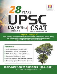 28 Years UPSC IAS/ IPS Prelims (CSAT) Topic-Wise Solved Papers 2 (1994 - 2021 ) And Practice Questions With Detailed Solutions