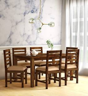 Douceur Furnitures Solid Wood Sheesham Wood 6 Seater Dining Set For Dining Room / Restaurant. Solid Wood 6 Seater Dining Set