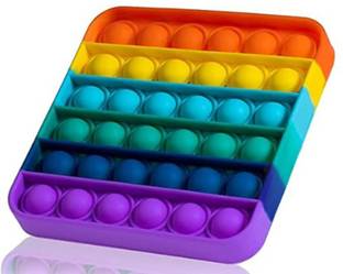 zobro Fidget Toys, Push pop Bubble Sensory Toys, Silicon Satisfying Relaxing Toys, Simple dimple Fidget Toys for Kids Girls Boys Adults -(Rainbow colours)