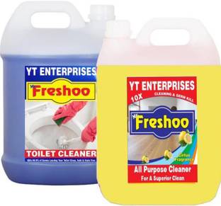 FRESHOO TOILET AND FLOOR CLEANER (5+5LTR) (COMBO PACK) GIVES SPARKLING CLEAN TOILET AND SURFACE Original Liquid Toilet Cleaner