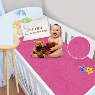 PIKIPOO High Absorbent Water Resistant Bed Protector Quickly Dry Washable Hygienic Baby Sheet Soft Breathable Smell Free Reusable Sheets for Babies Crib Mattress Sheet Size 100 Cm X 70 Cm
