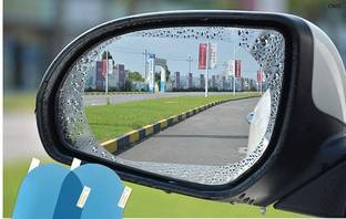 CARIZO Car Rear View Mirror Anti Fog Rainproof Waterproof Protective Film | Oval | (2 Pcs) for Ford Figo (Type-II) 2012-2015 Car Mirror Rain Blocker