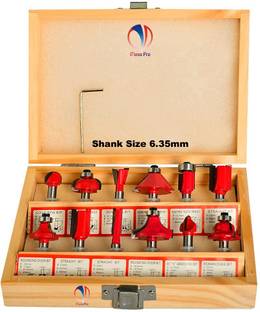 Mass Pro Wood Cutter 6.35mm Router Trimmer Bit Set Milling Cutter Straight Shank Carbide 12Pcs Router Bits For Wood MP 6.35mm