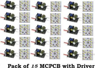 Republic PACK OF 1 5 Raw Material for led bulb comes with McPcB AND 9W, WHITE LED HPF DRIVER Electronic Components Electronic Hobby Kit
