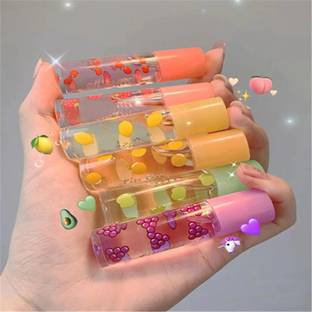 MYEONG 6 Pcs Fruity Roll On Lip Gloss,Fruit Flavored Lip Gloss MULTI COLOR