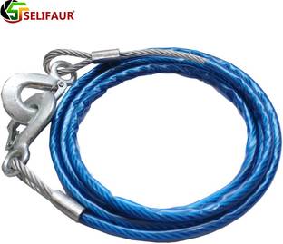 Selifaur T3M94 12mm Heavy Duty 4Mtr 8000kgs Car Auto Full Steel Towing Tow Cable Rope For All Cars 4 m Towing Cable