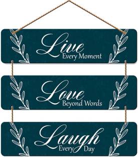 Artvibes Live Love Laugh Wooden Wall Hanging Decorative Item for Home (WH_5306N)