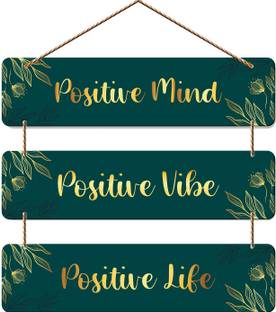 Artvibes Positive Quotes Wooden Wall Hanging Decorative Item for Home (WH_5310N)