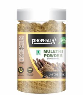 Phophalia's Organic Mulethi Powder | Jeshthamadh | Yashtimadhu | Liquorice Root Sticks For Eating(Cough, Throat), Hair Care, Skin Care(Face Mask, Skin Brightening, Evens Skin Tone), Diabetes, Weight Loss and Immunity Booster (100 g)