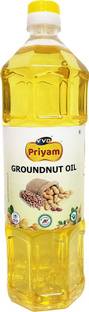 VVD Priyam Groundnut Oil - 1 Litre Bottle | 100% Filtered Groundnut Oil | Peanut Oil | Kadalai Ennai | Verusenaga Nune | Nilakkatala Enna | Moongphali Tel | Groundnut Oil Plastic Bottle