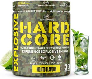 Hulk Nutrition HardCore Pre-Workout For Insane Explosive Energy With Creatine & Caffeinated Punch Sports Drink