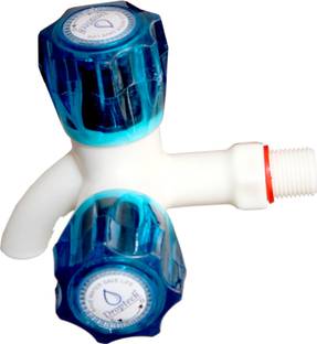 droptech Pvc Bib cock 2 in 1 water tap two way faucet bib tap faucets Crystal Blue Blue Crystal Two way Bib Tap, pvc taps for bathroom Bib Tap Faucet