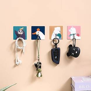 StayWay Adhesive Wall Mount Heavy Plastic Cartoon Printed Waterproof Hooks Hook 12