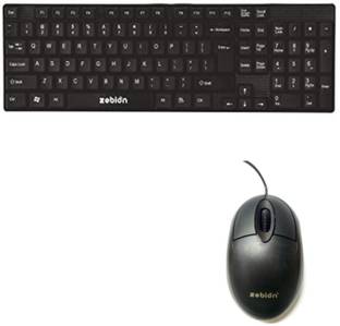 zebion K200 combo Wired USB Standard Desktop Keyboard Compatible with Desktop, Laptop, Mac Easy to Use,Plug and Play,Quick, Comfy Durable body