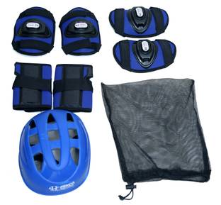HENCO Protective Gear Set/Kit (Pack of 7) for Ice and Roller Cycling Skating, Skateboard, Hover Board, Biking, Cycling, Skating, Rolling, and Other Extreme Sports for Boy/Girl.(Blue Small) Skating Kit